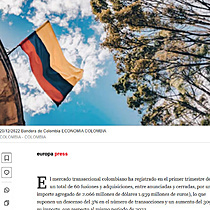 El mercado transaccional de Colombia moviliz cuatro veces ms capital hasta marzo en trminos interanuales